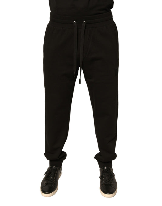 Black Cotton Jogger Sweatpants Pants