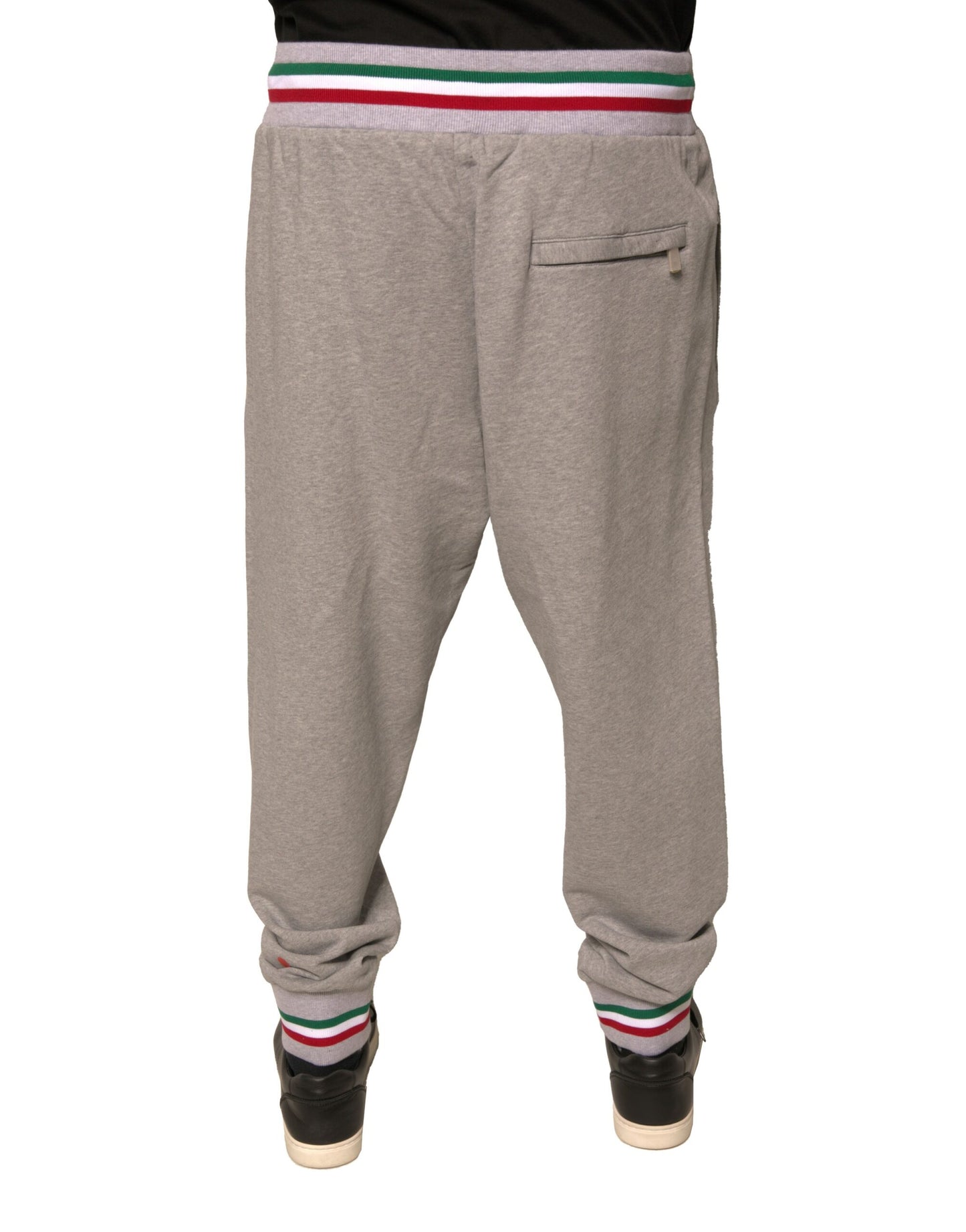 Gray Logo Patch Jogger Cotton Sweatpants Pants