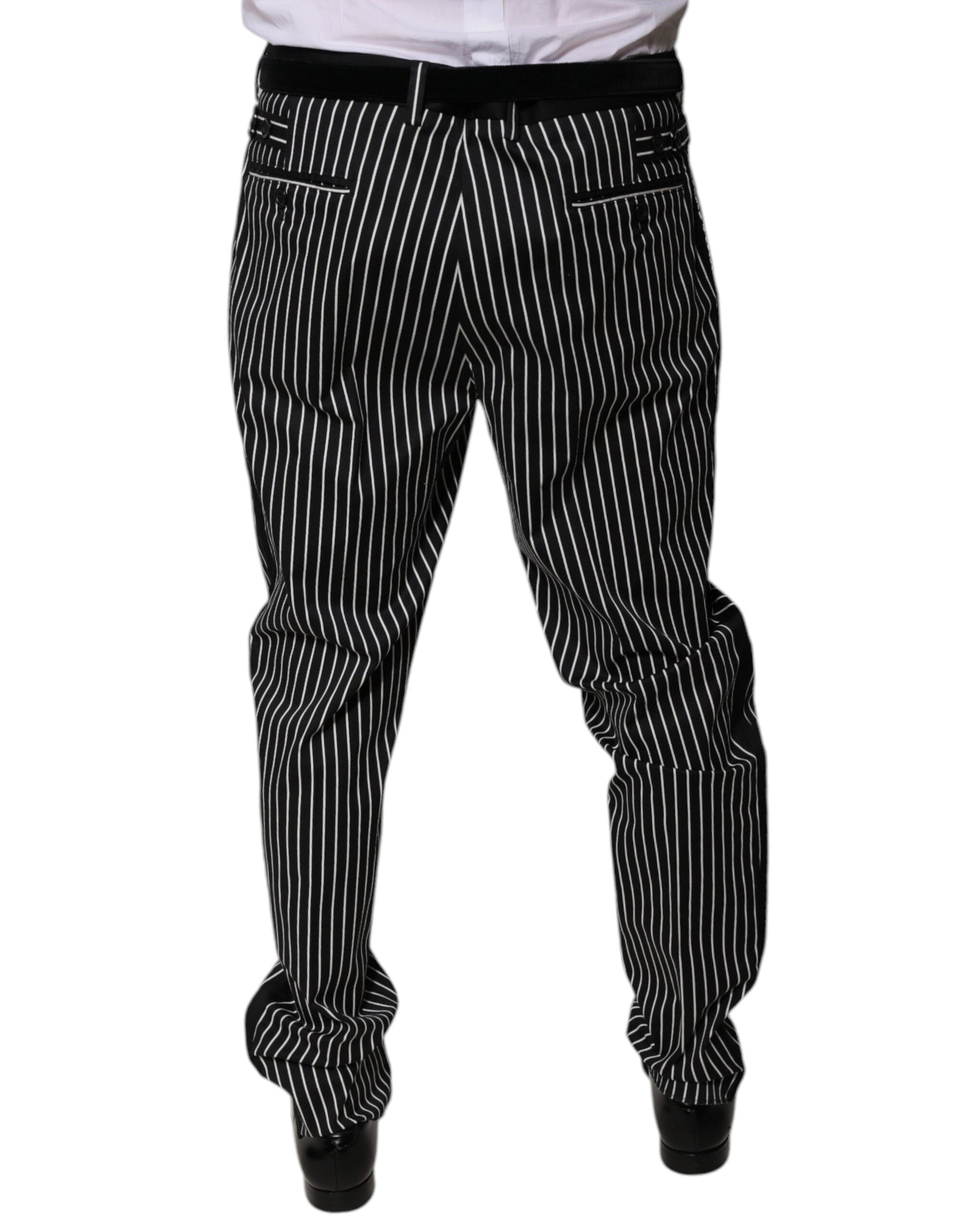 Black Stripes Skinny Dress Pants