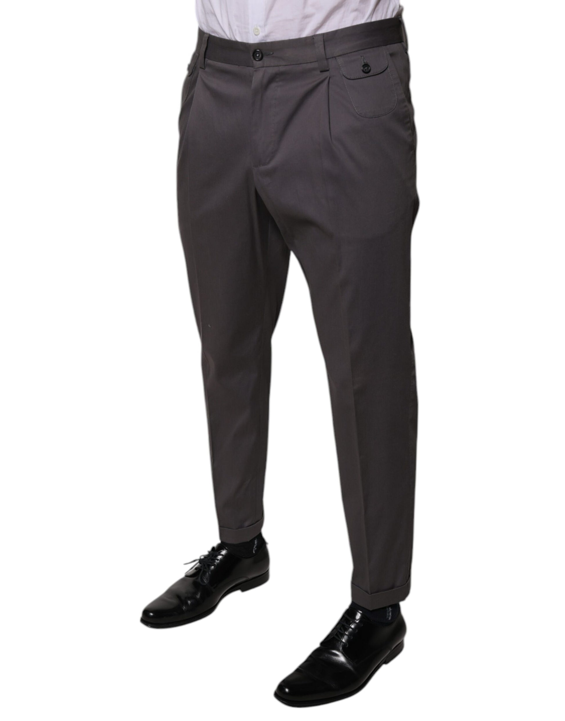 Dark Gray Mid Waist Dress Pants