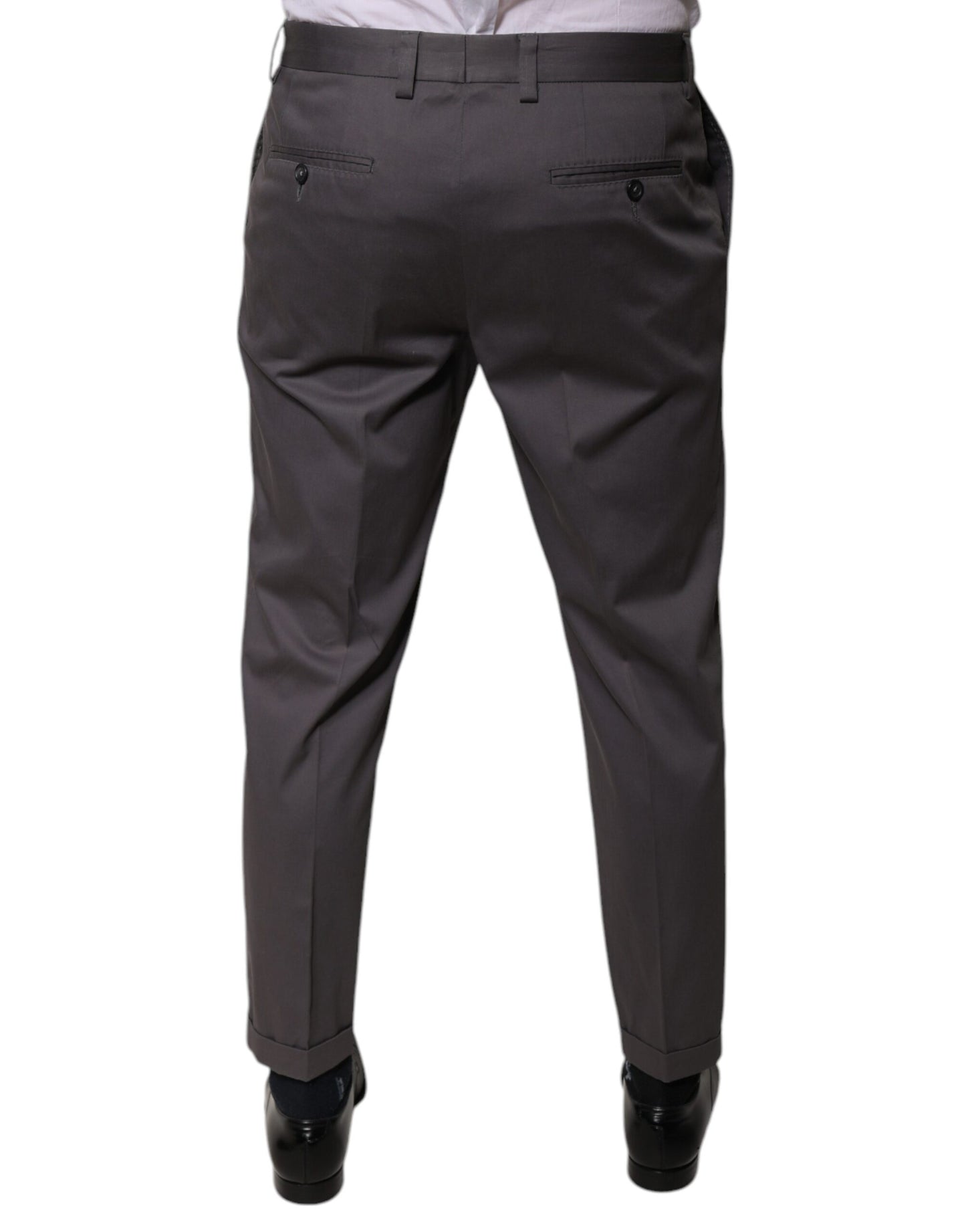 Dark Gray Mid Waist Dress Pants