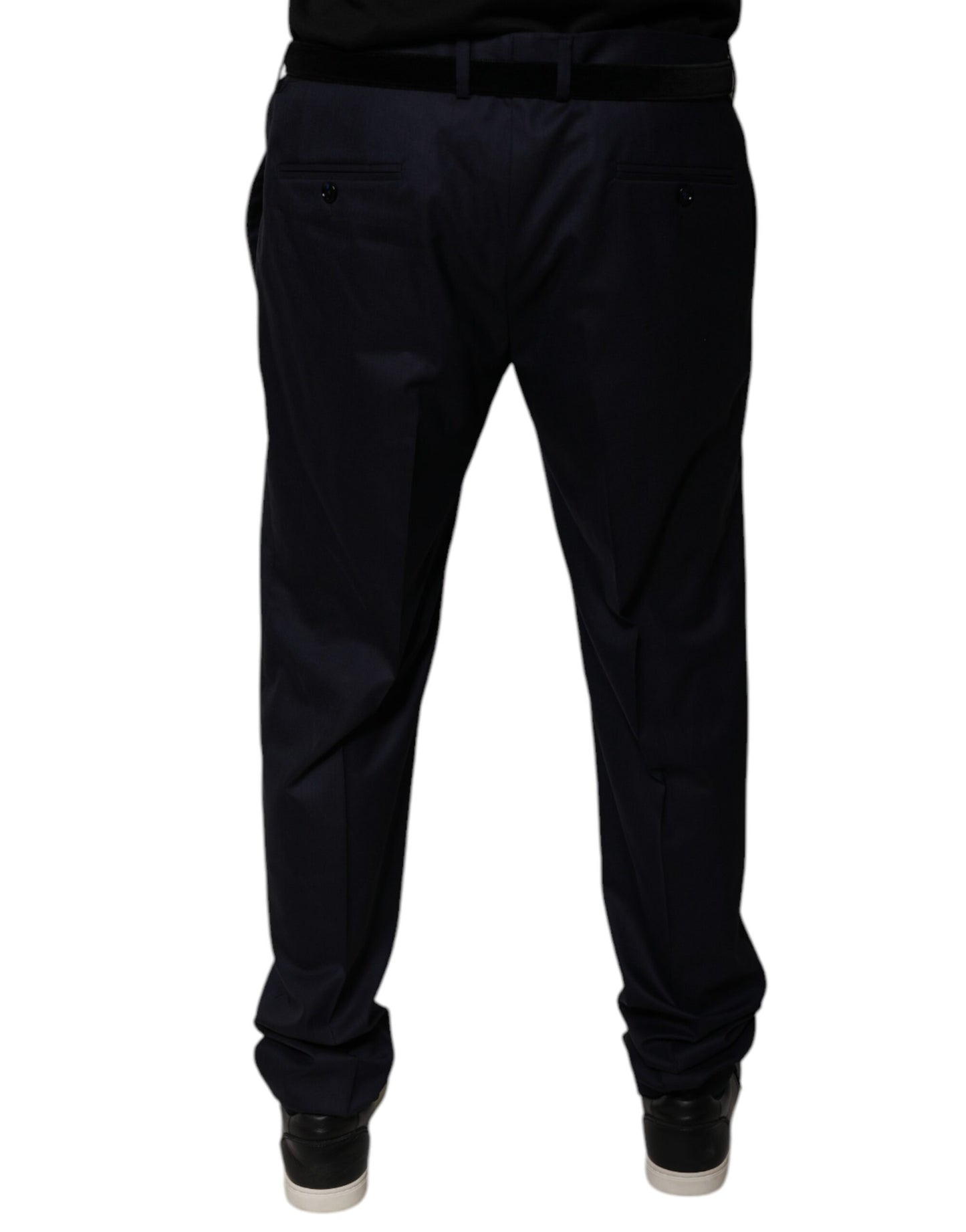 Dark Blue Tapered Formal Dress Pants