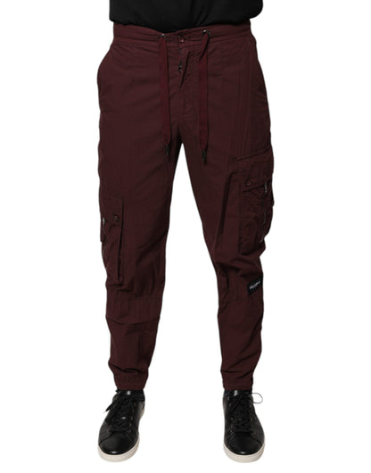 Bordeaux Cotton Cargo Jogger Sweatpants Pants