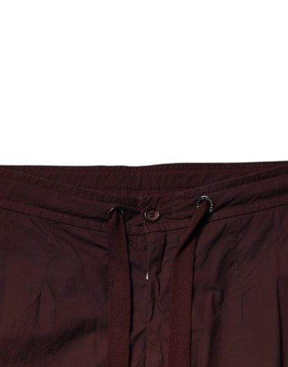 Bordeaux Cotton Cargo Jogger Sweatpants Pants