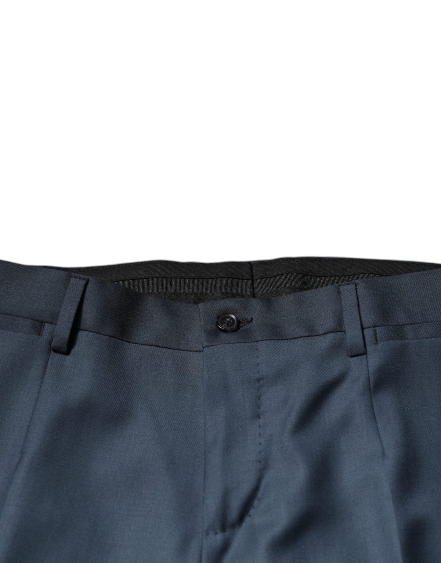 Blue Wool Tapered Formal Dress Pants