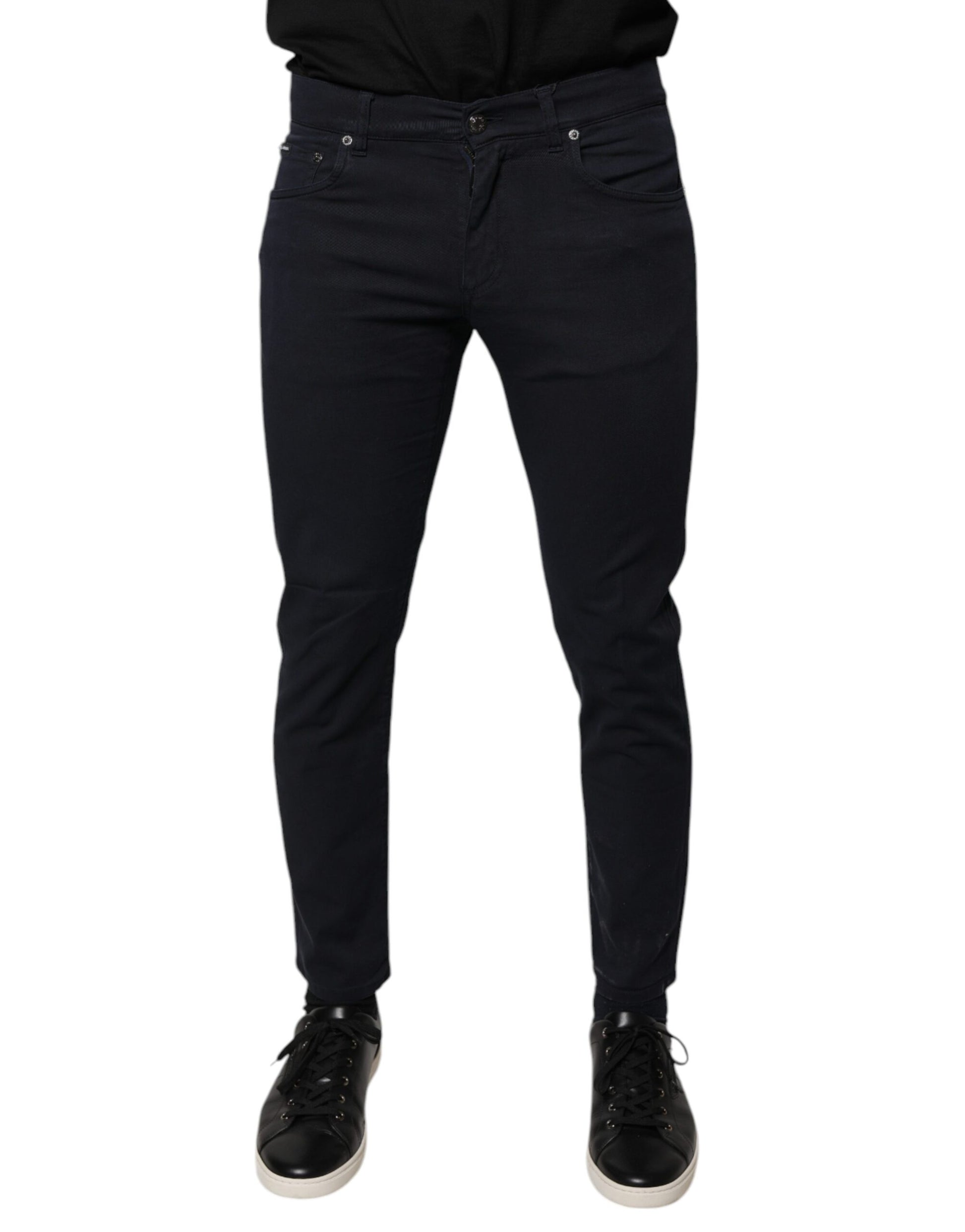 Black Logo Cotton Stretch Skinny Denim Jeans