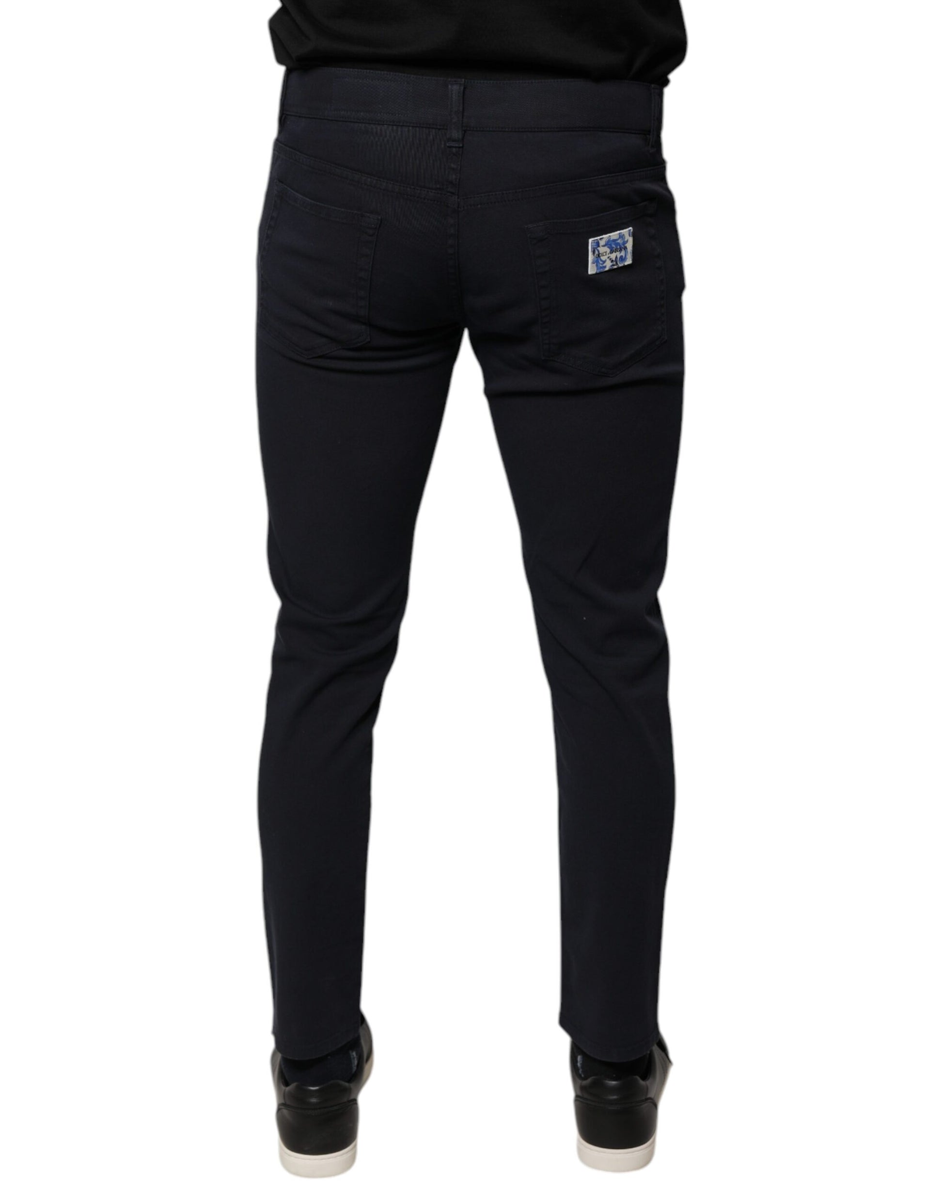 Black Logo Cotton Stretch Skinny Denim Jeans