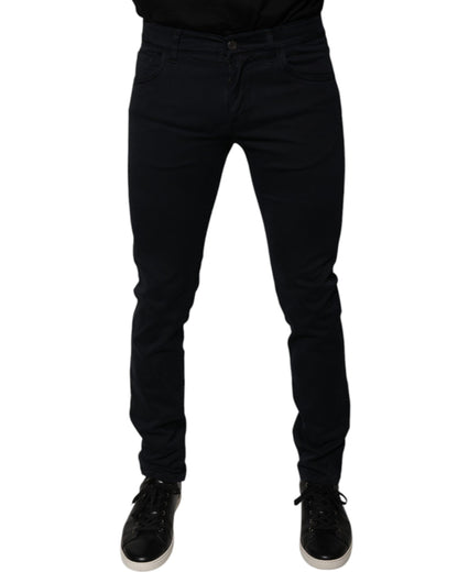 Black Cotton Stretch Skinny Men Denim Jeans