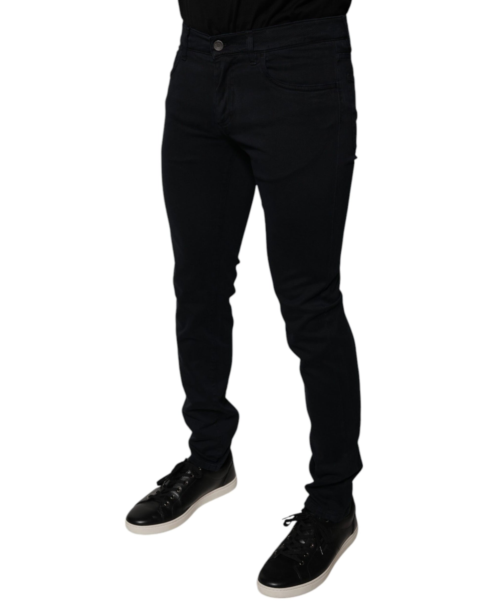 Black Cotton Stretch Skinny Men Denim Jeans