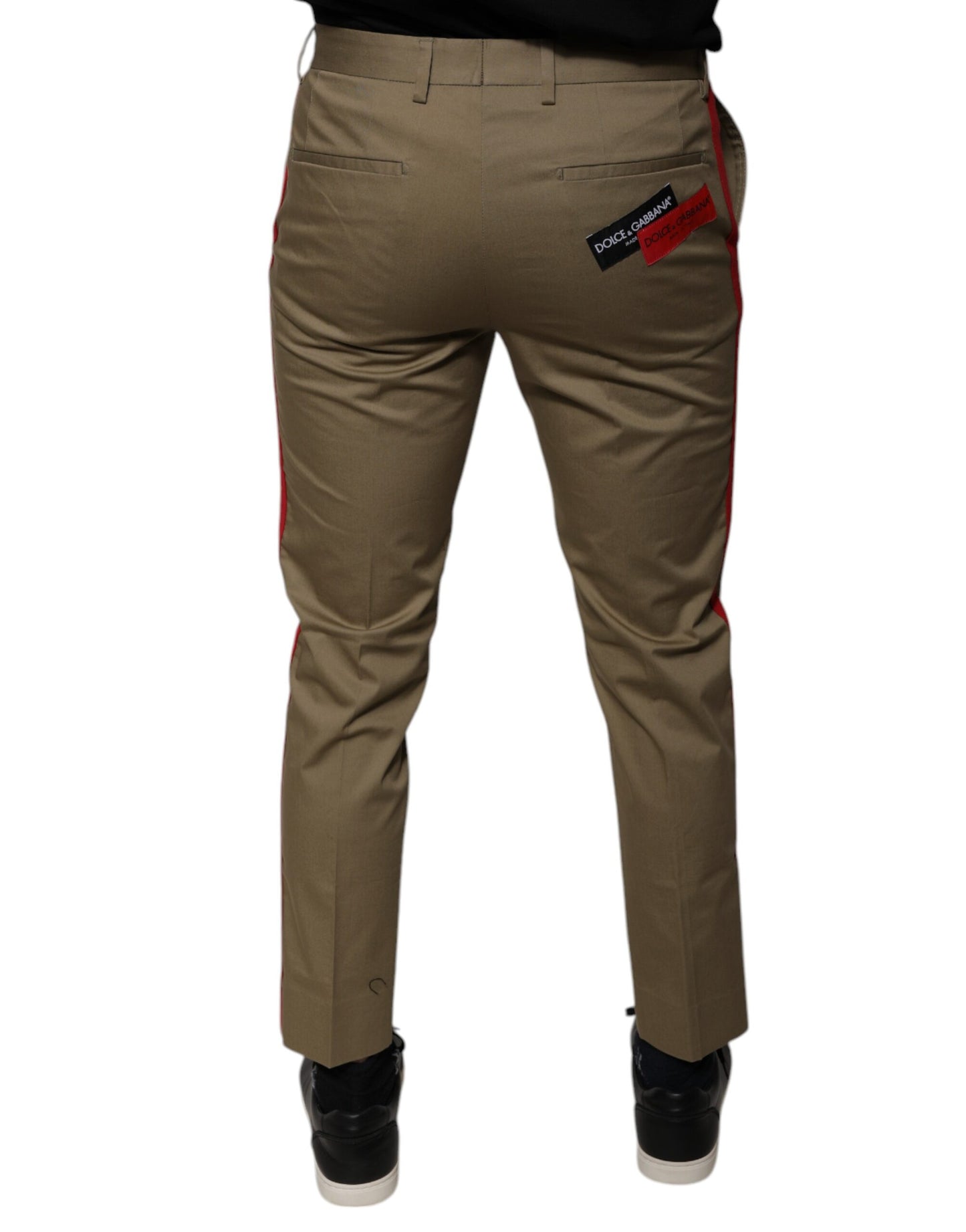 Brown Logo Men Casual Tapered Pants