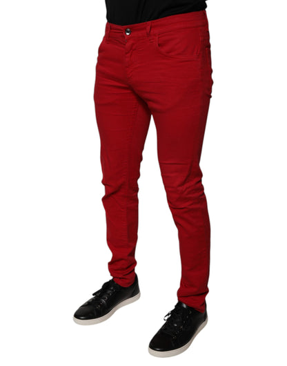 Red Crown Logo Cotton Skinny Denim Jeans