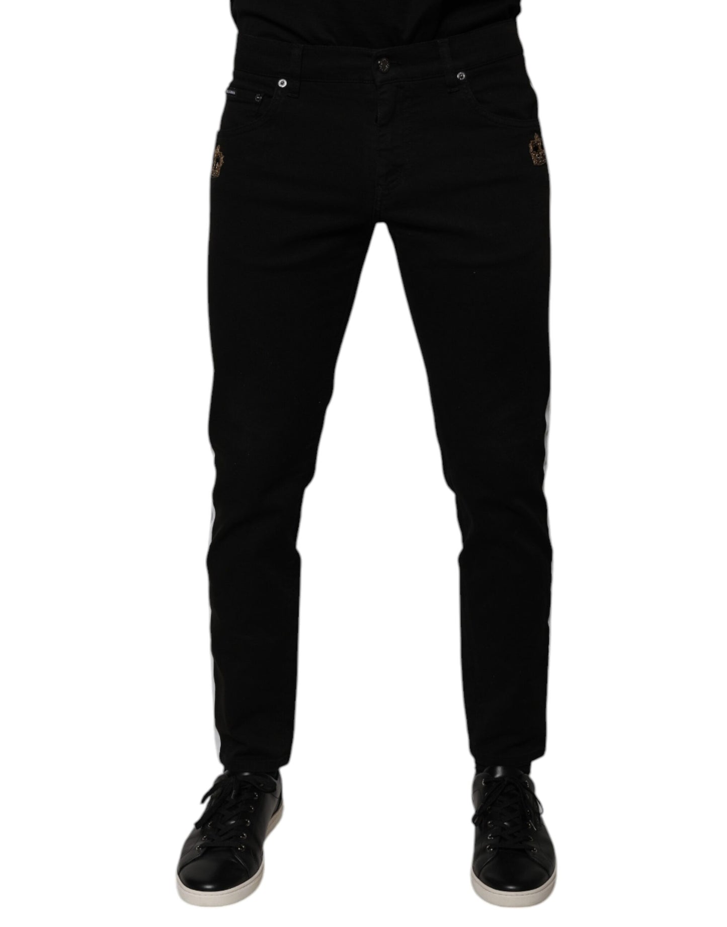 Black Crown White Lining Skinny Denim Jeans