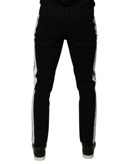 Black Crown White Lining Skinny Denim Jeans