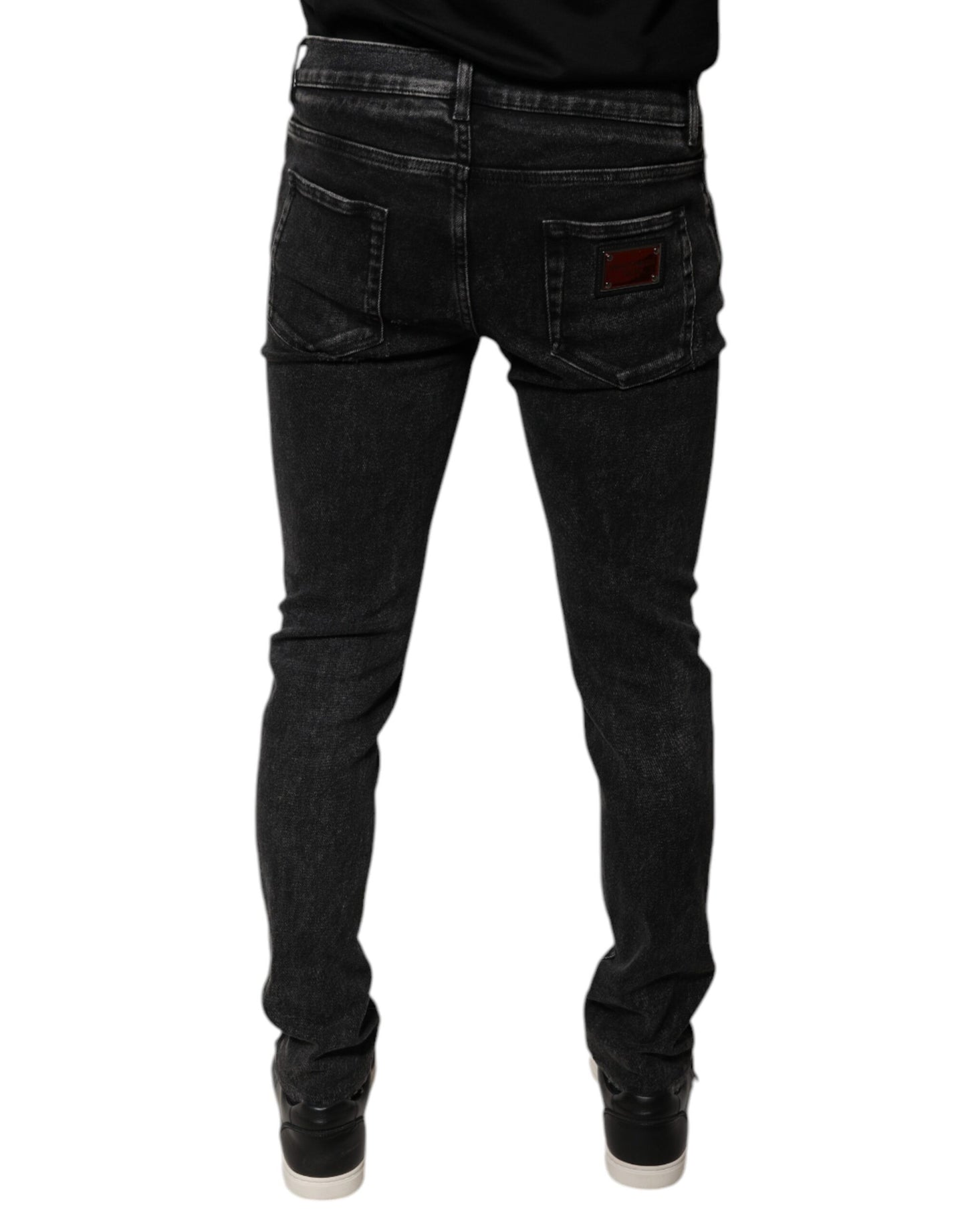 Black Cotton Stretch Skinny Men Denim Jeans