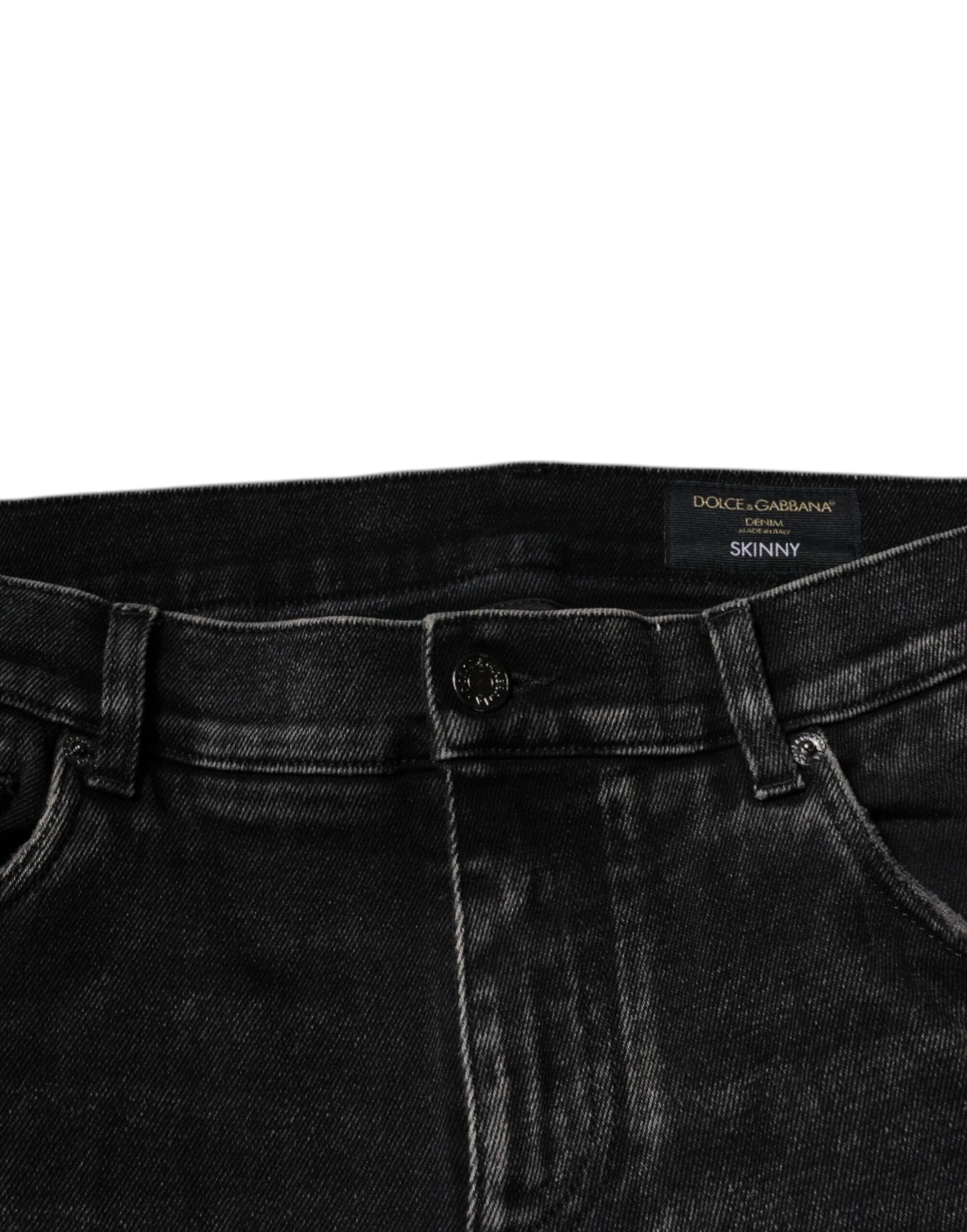 Black Cotton Stretch Skinny Men Denim Jeans