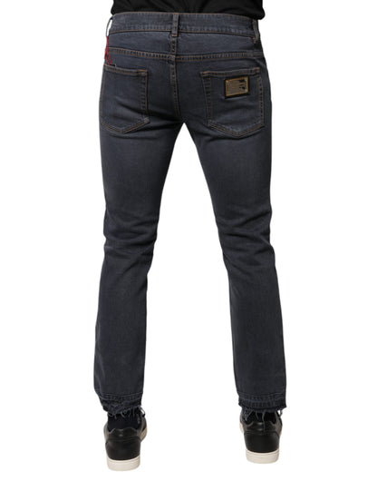 Dark Gray Cotton Skinny Denim Jeans