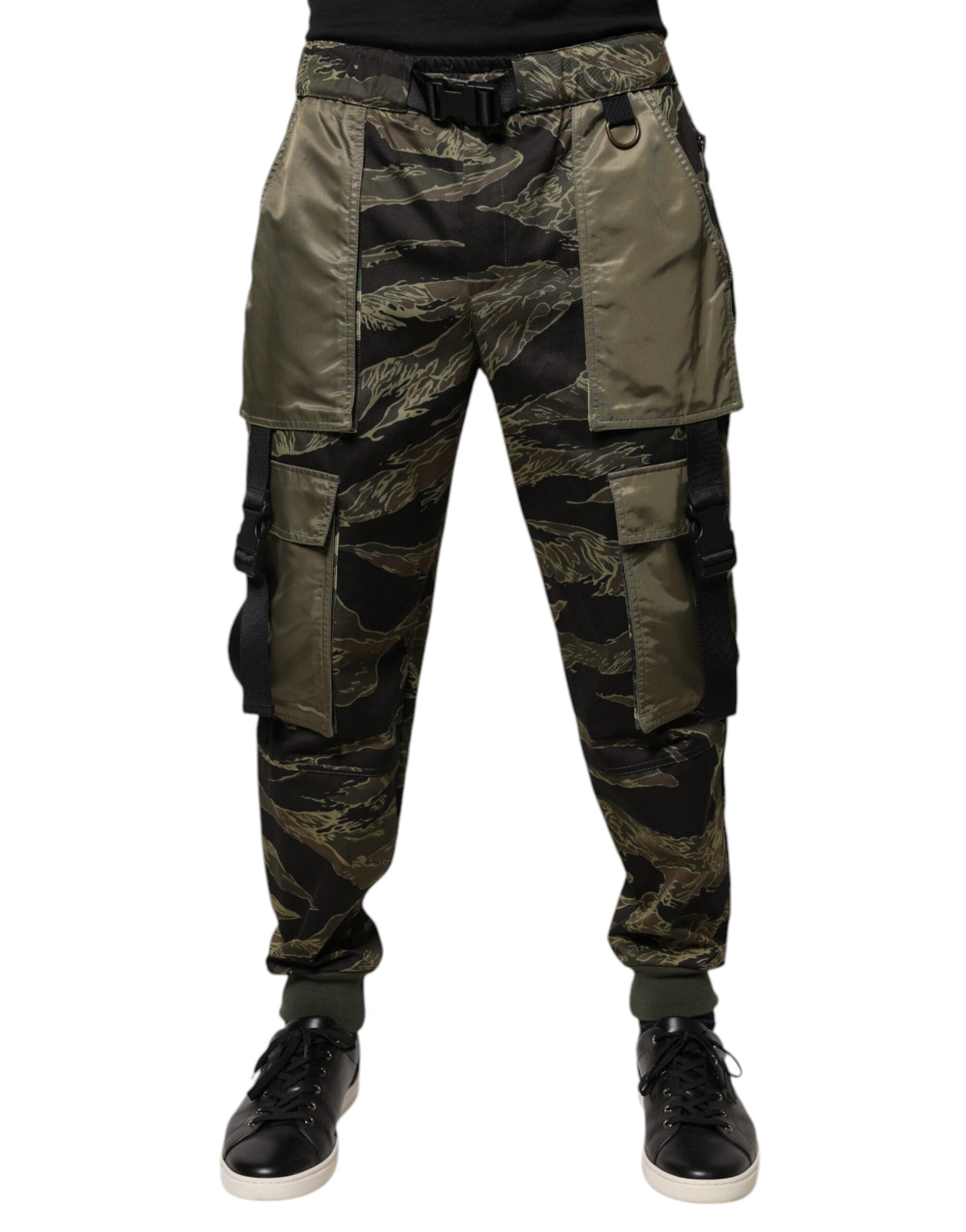 Green Cotton Jogger Cargo Pants