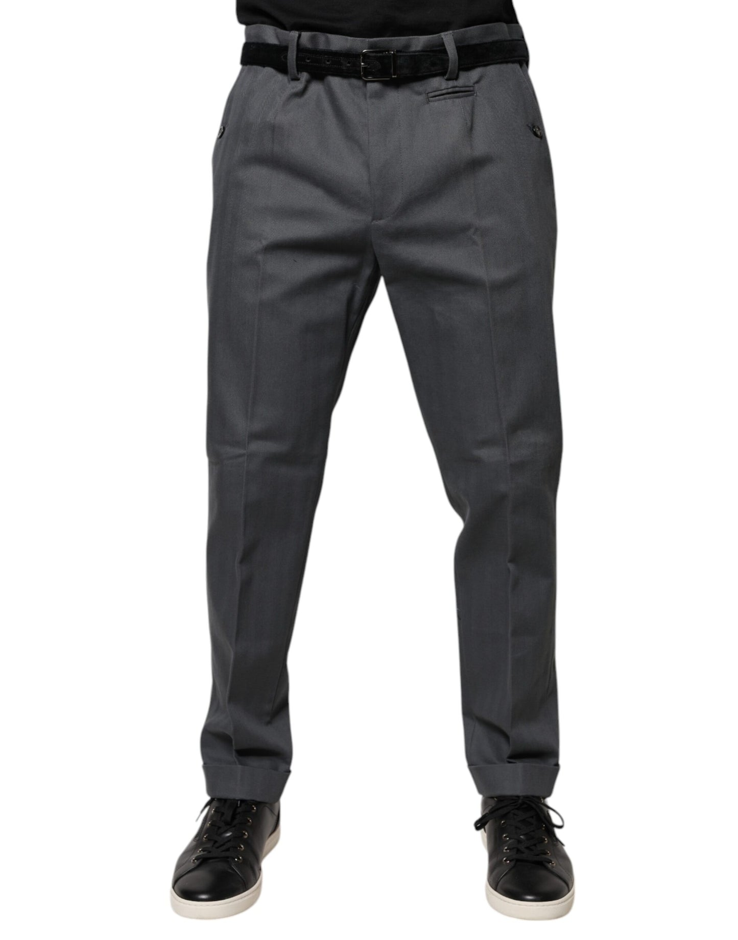 Gray Tapered Formal Dress Pants