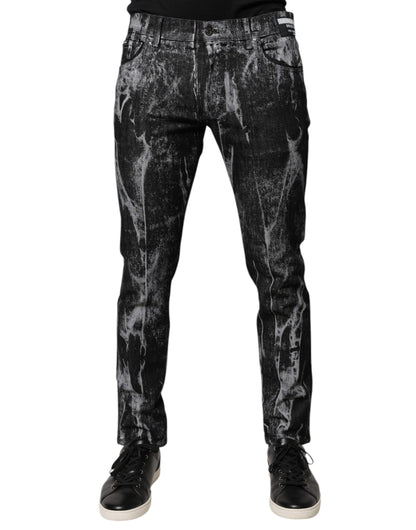 Multicolor Cotton Tie Dye Skinny Denim Jeans