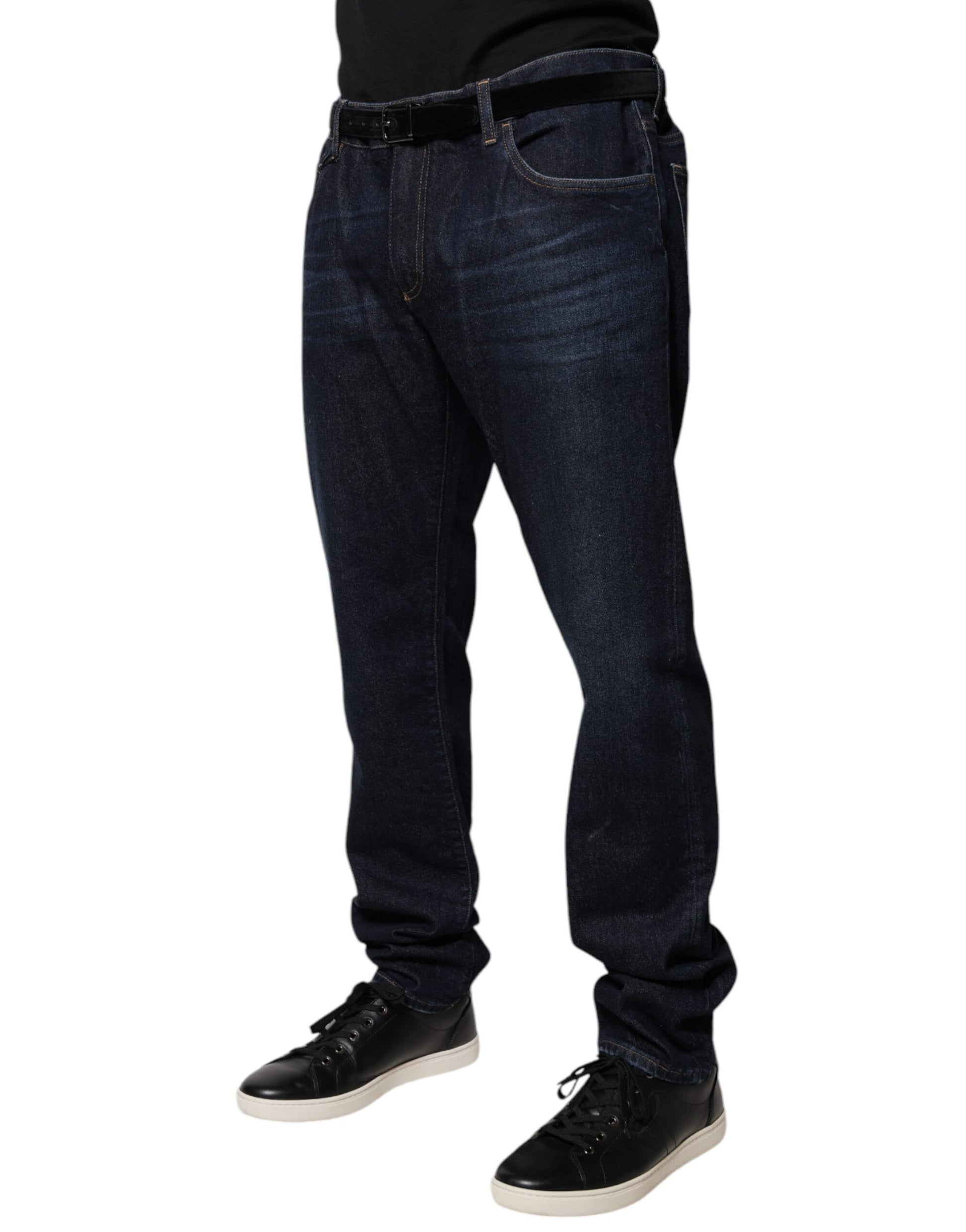 Dark Blue Cotton Skinny Denim Jeans