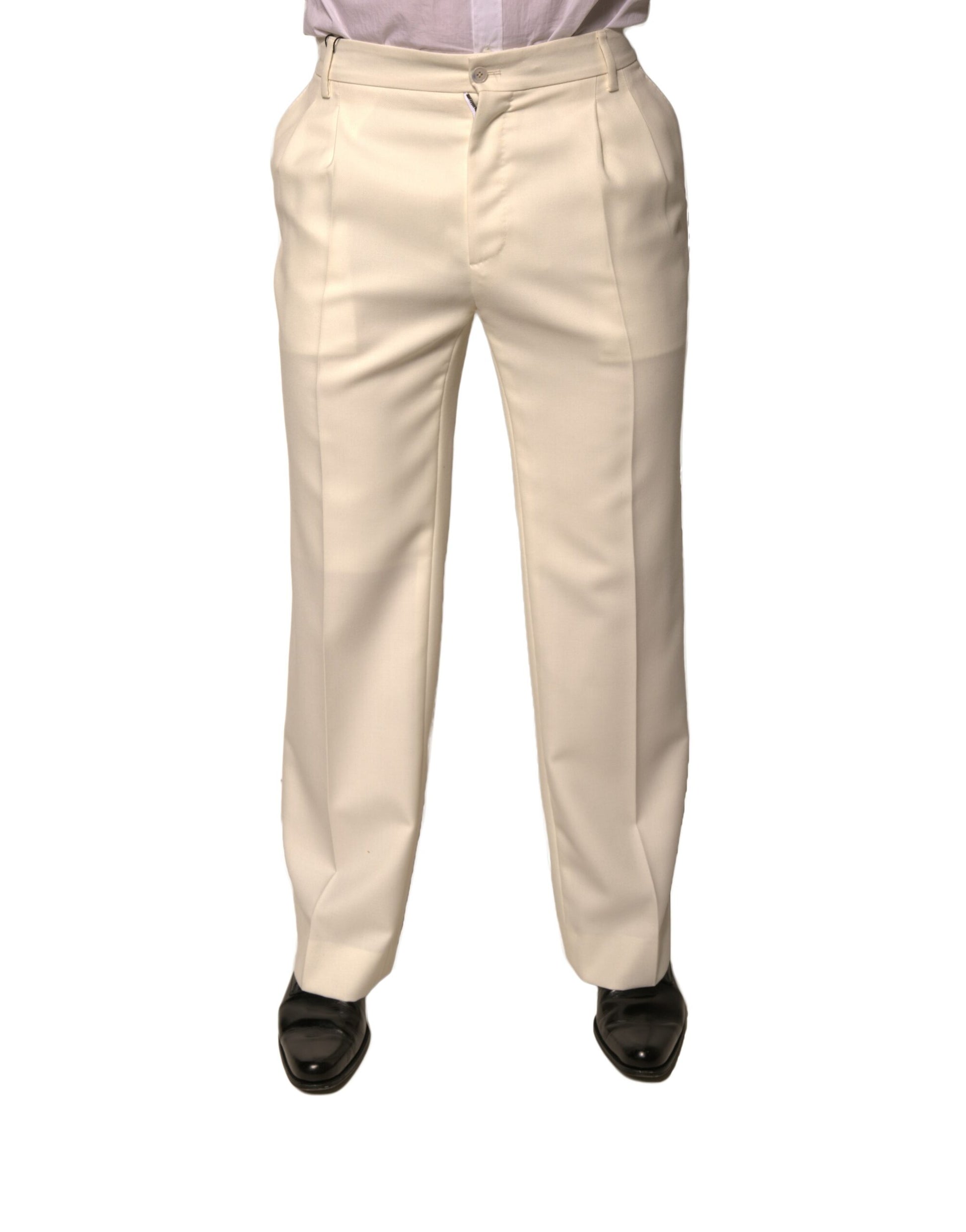 Off White Straight Dress Pants