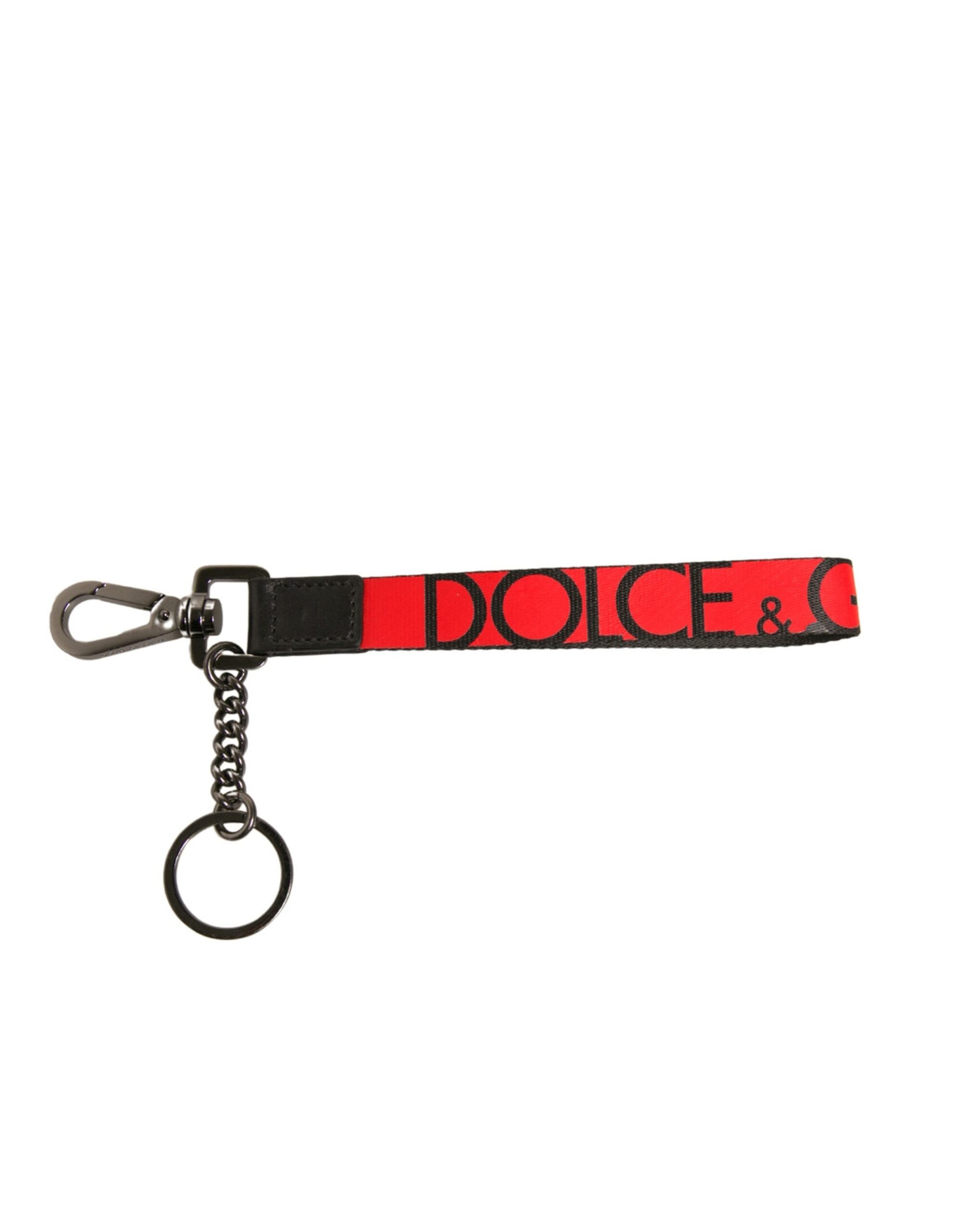 Red Logo Leather Silver Brass Holder Keychain Keyring