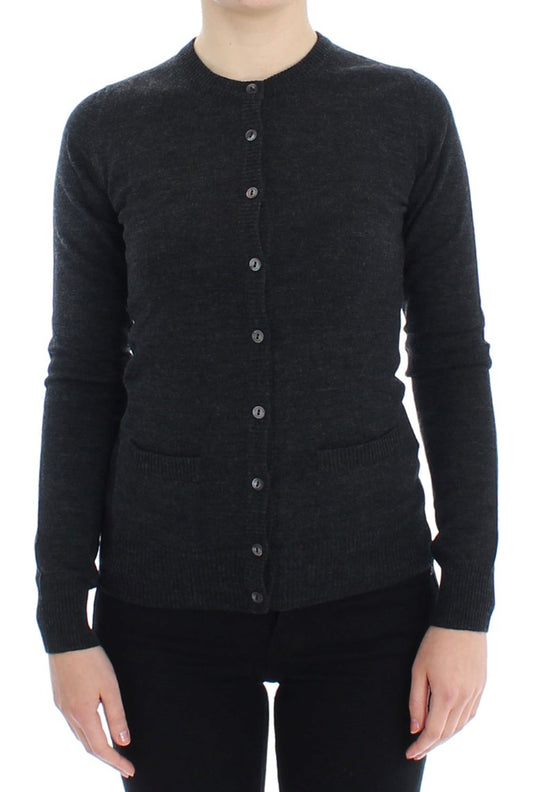 Eleganter grauer Woll-Cardigan