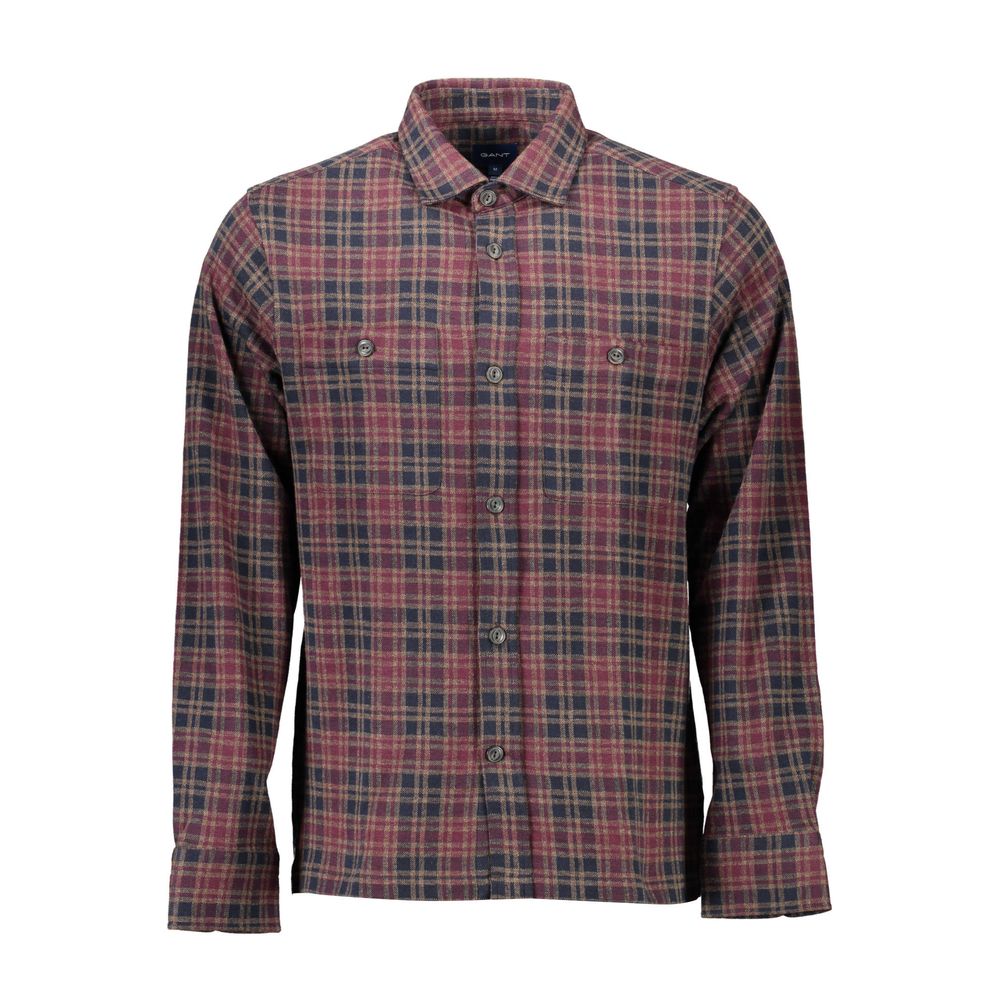 Brown Cotton Men Shirt