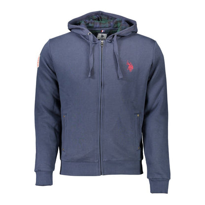 Blue Cotton Mens Hooded Sweater