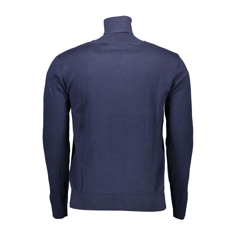 Blue Cotton Men Sweater