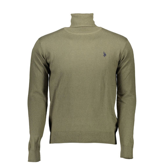 Green Cotton Men Sweater