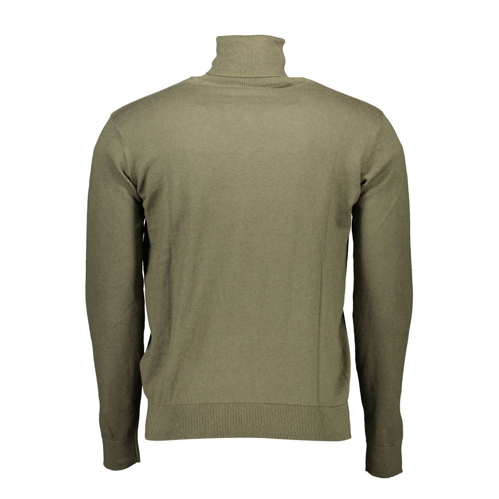 Green Cotton Men Sweater