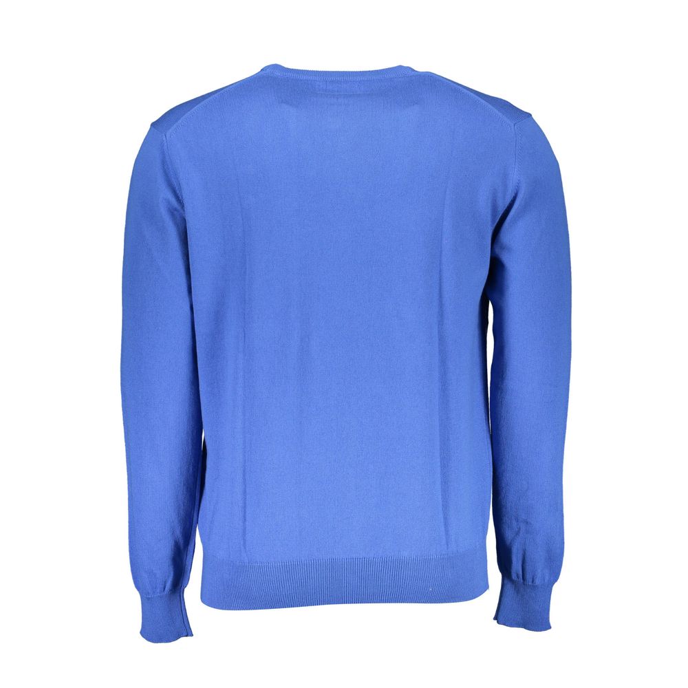 Blue Cotton Men Sweater