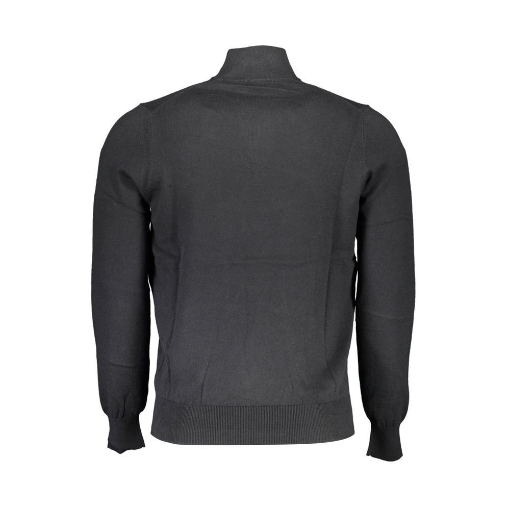 Black Cotton Men Sweater