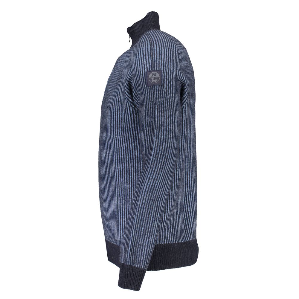 Blue Wool Men Sweater