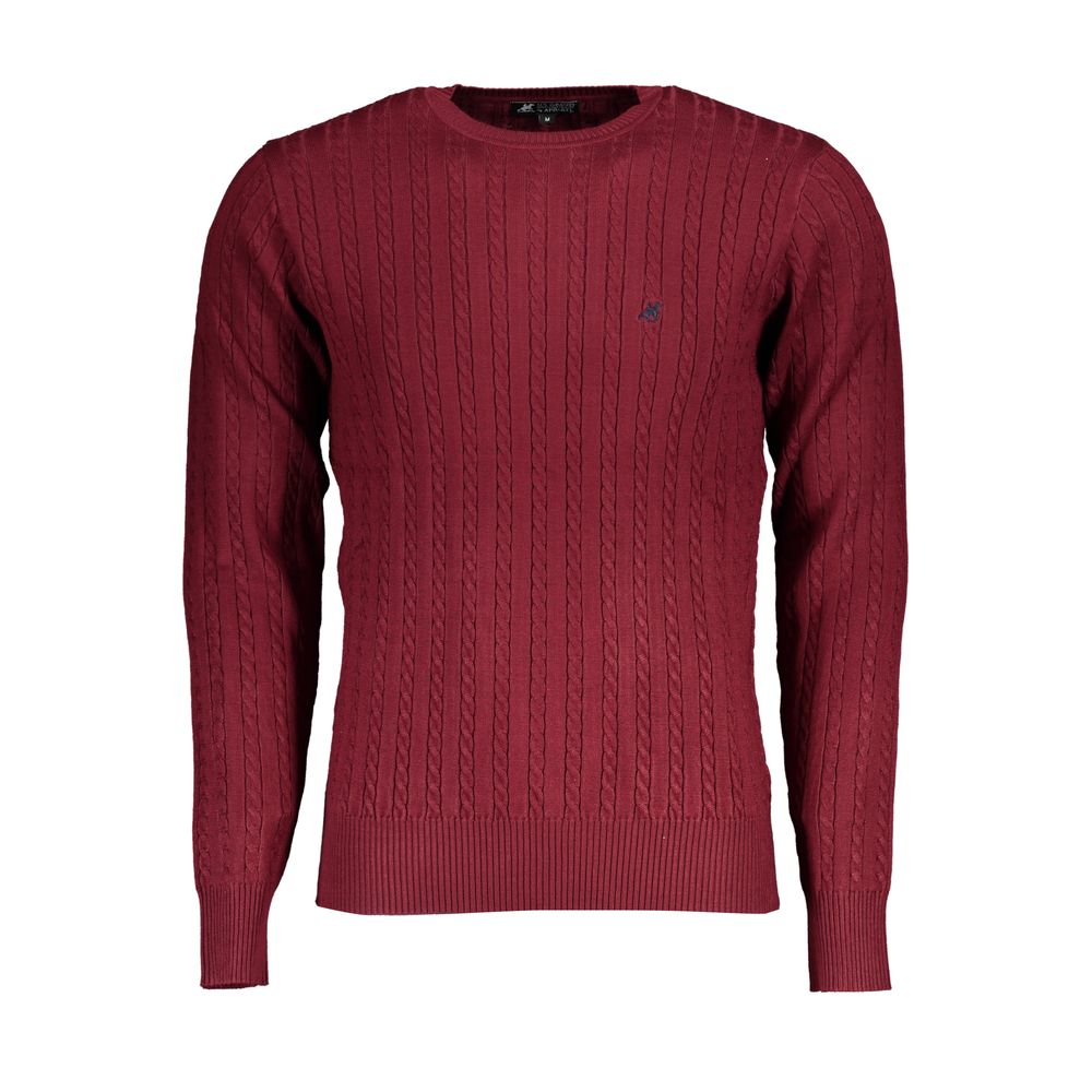 Schicker rosa bestickter Pullover mit Rundhalsausschnitt