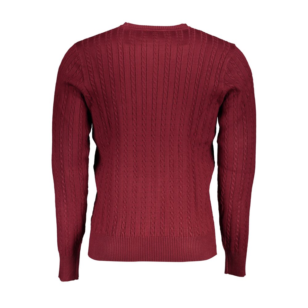 Schicker rosa bestickter Pullover mit Rundhalsausschnitt