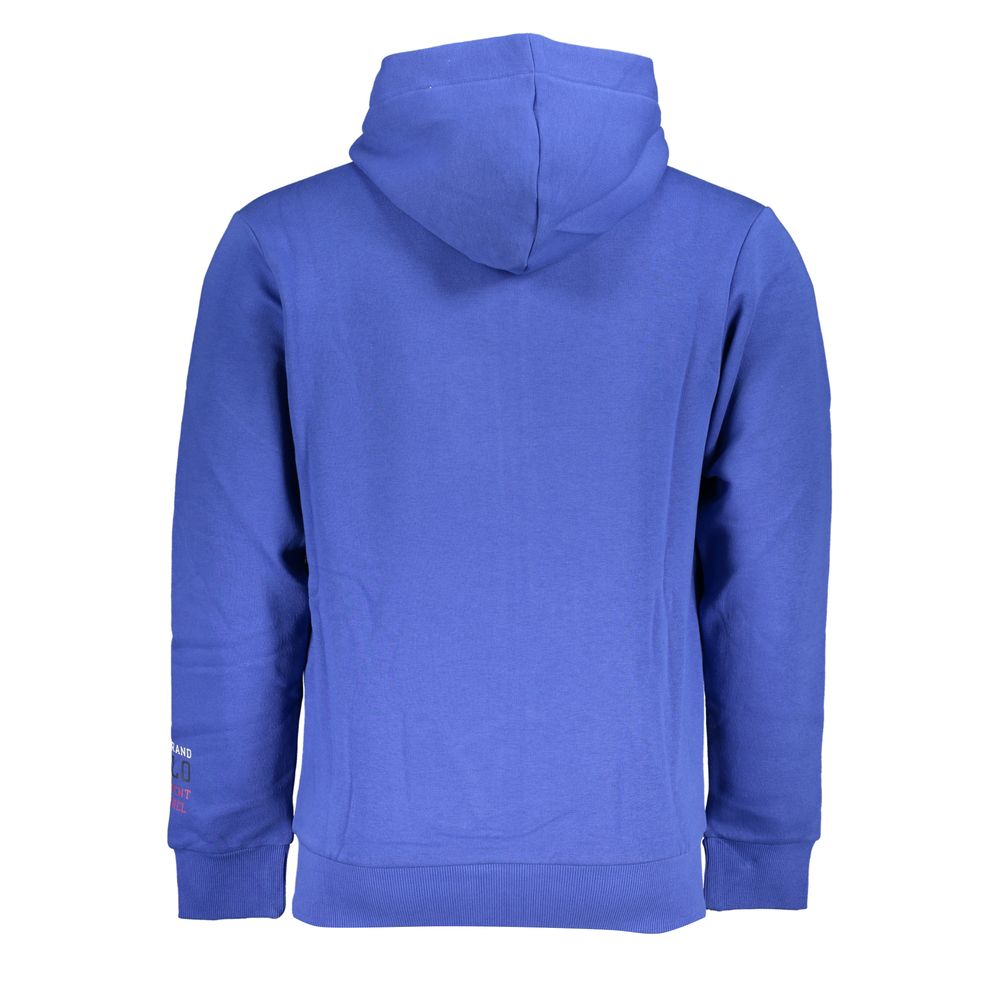 Schickes blaues Fleece-Sweatshirt mit Kapuze und Stickerei