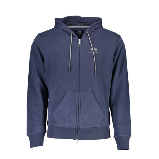 Elegantes blaues Kapuzensweatshirt mit Reißverschlussdetail