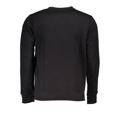 Chic Crew Neck Fleece Sweatshirt in Black