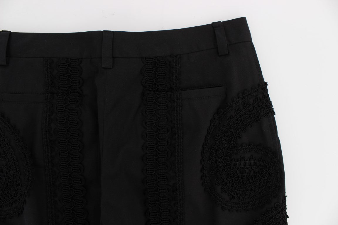 Elegant Black Torero Capri Pants