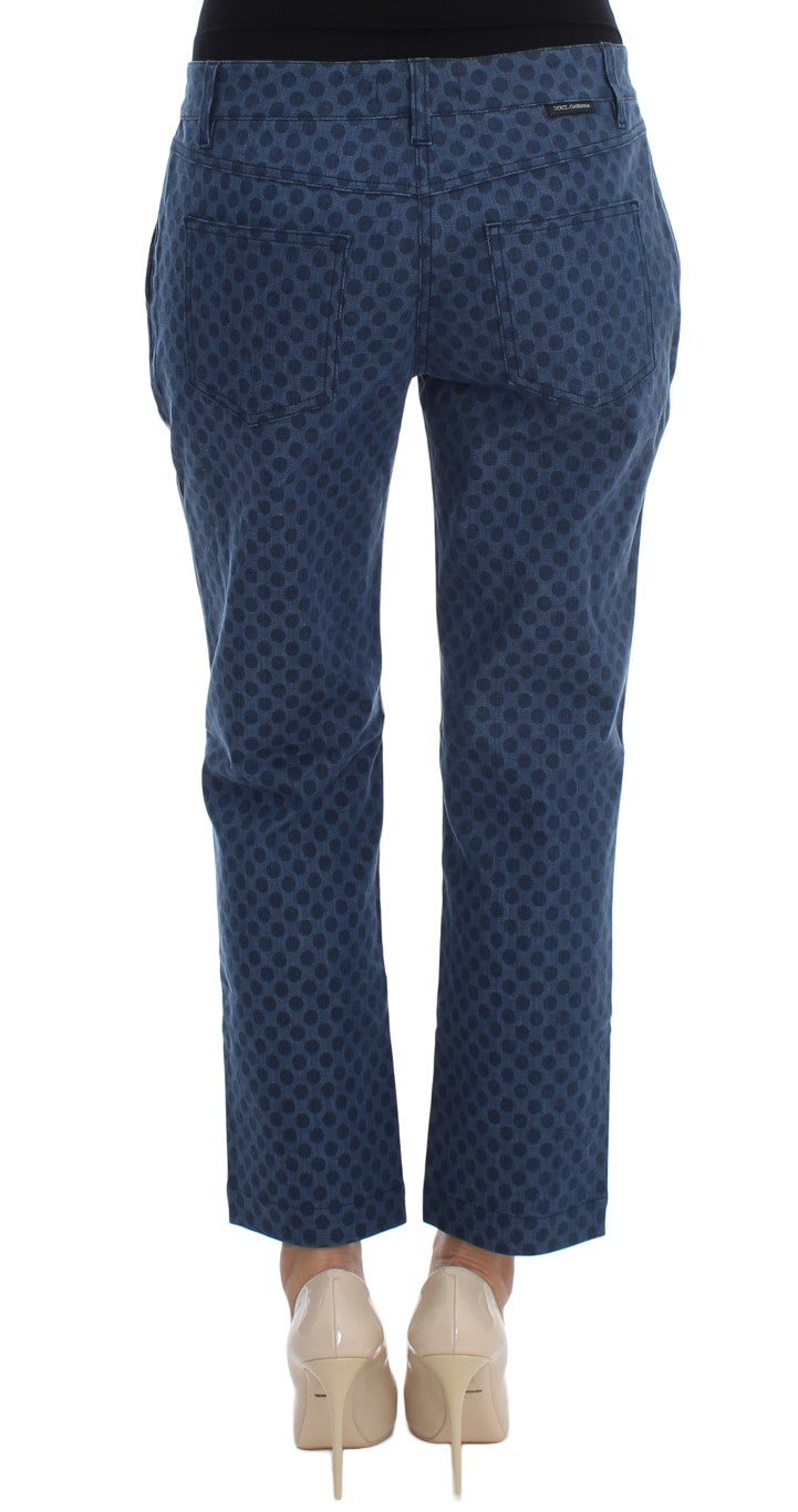 Capri-Stretch-Jeans mit Polka Dots