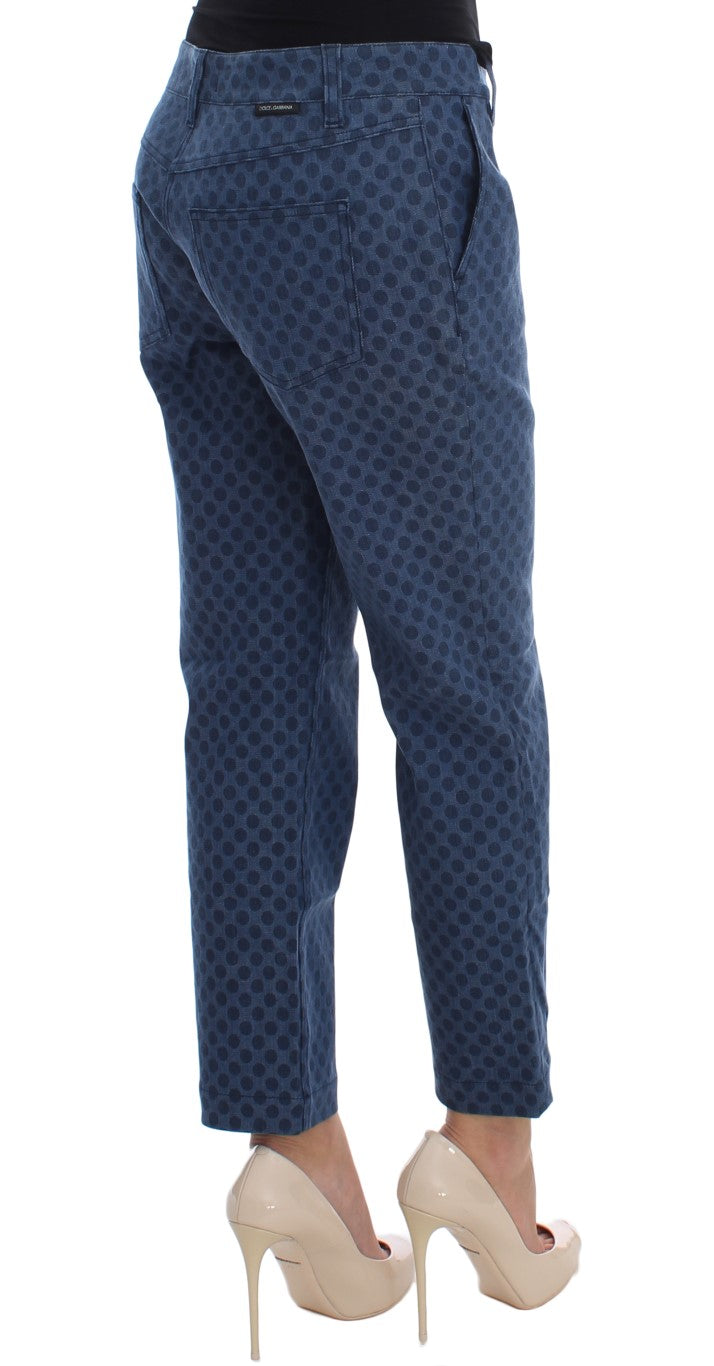 Capri-Stretch-Jeans mit Polka Dots