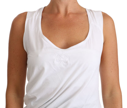 Elegantes weißes Tanktop mit Bindeband hinten