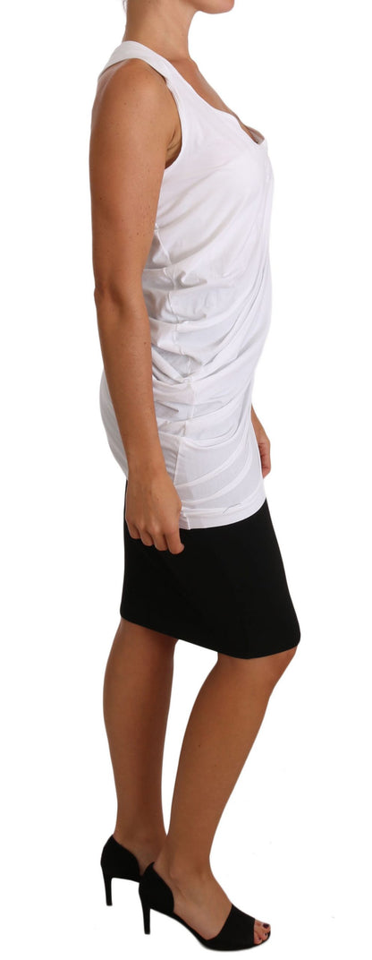 Elegantes weißes Tanktop mit Bindeband hinten