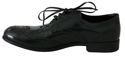 Elegante grüne Brogues Oxford Wingtip Flats