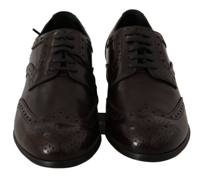 Elegante Oxford-Ballerinas aus braunem Leder