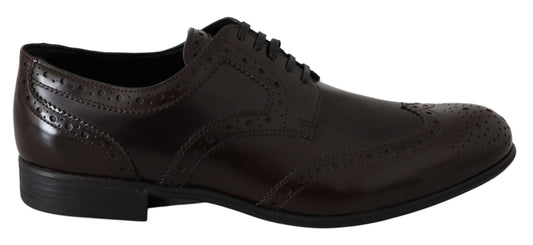 Elegante Oxford-Ballerinas aus braunem Leder