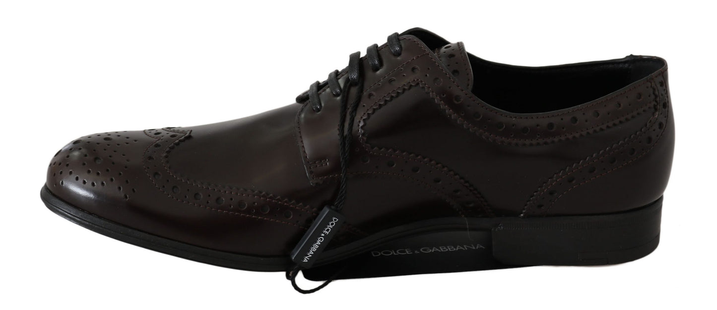 Elegante Oxford-Ballerinas aus braunem Leder