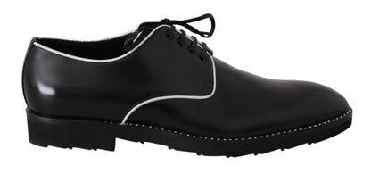 Elegante Derby-Schuhe aus schwarzem Leder